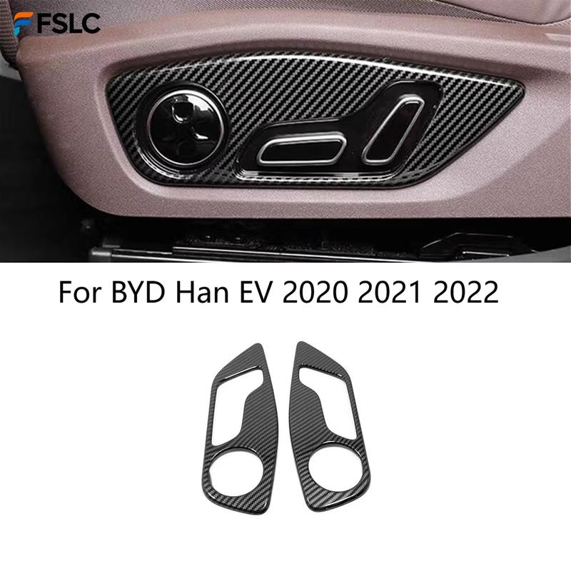 For BYD Han EV - ABS Carbon Fiber Seat Adjustment Switch Cover Trim Sticker Interior Accessories
