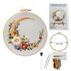 Starry Moon Embroidery KIT- Cross Stitch Kit DIY Needlepoint Including Cloth with Pattern, Hoop, Needles Instruction and Threads