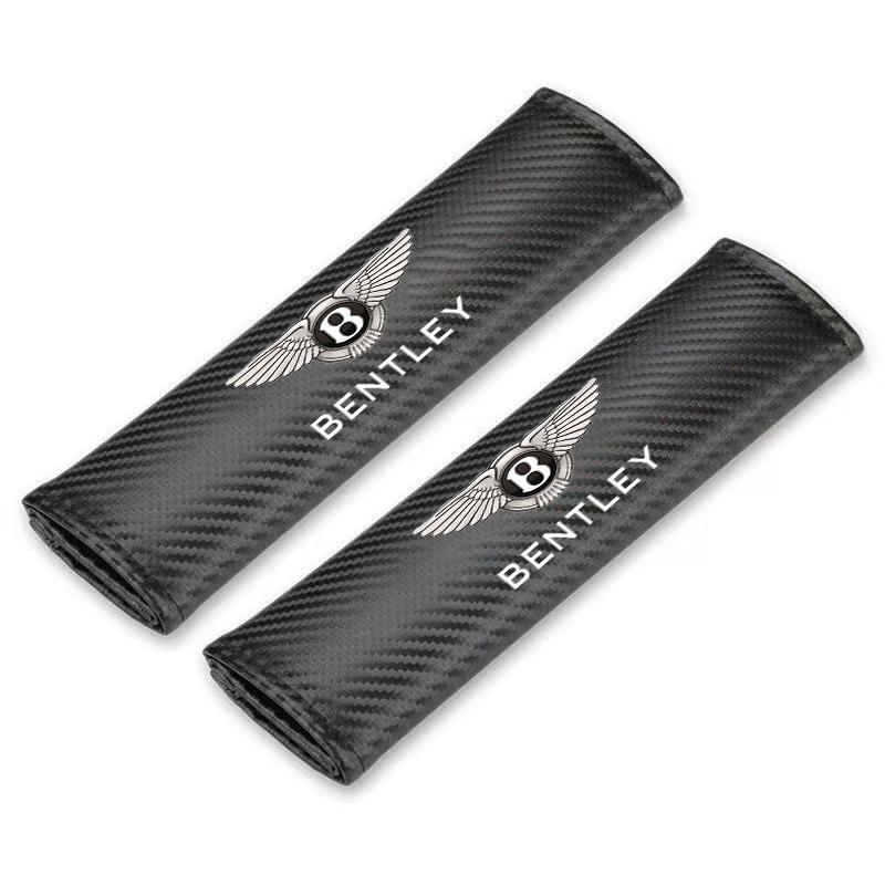 

2PCS Carbon Fibre Seat Belt Cover Shoulder Pads For New Bentley Flying Spur Continental GT Bentayga Mulsanne Styling Accessories
