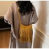 Oblique span tassel bag women's new fashion retro travel versatile bucket bag