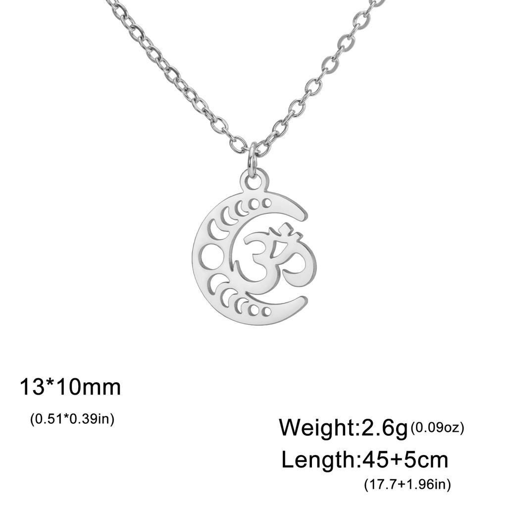 Lotus OM Yoga Pendant Necklace Titanium Steel Women's Jewelry Charm Necklace
