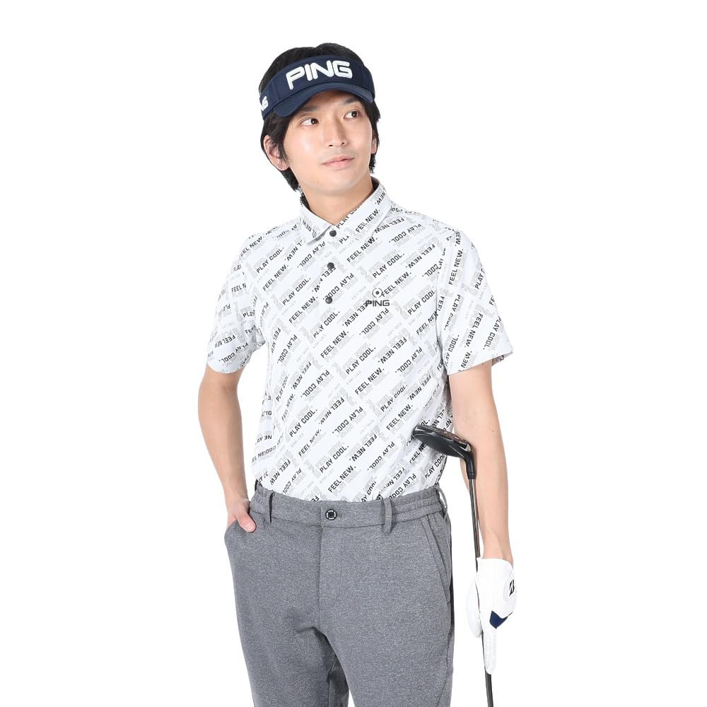 

Short Sleeve Polo Shirt Logo Golf M [Pin Apparel] Men s (Bias Print) / / 621-3160301 030_White