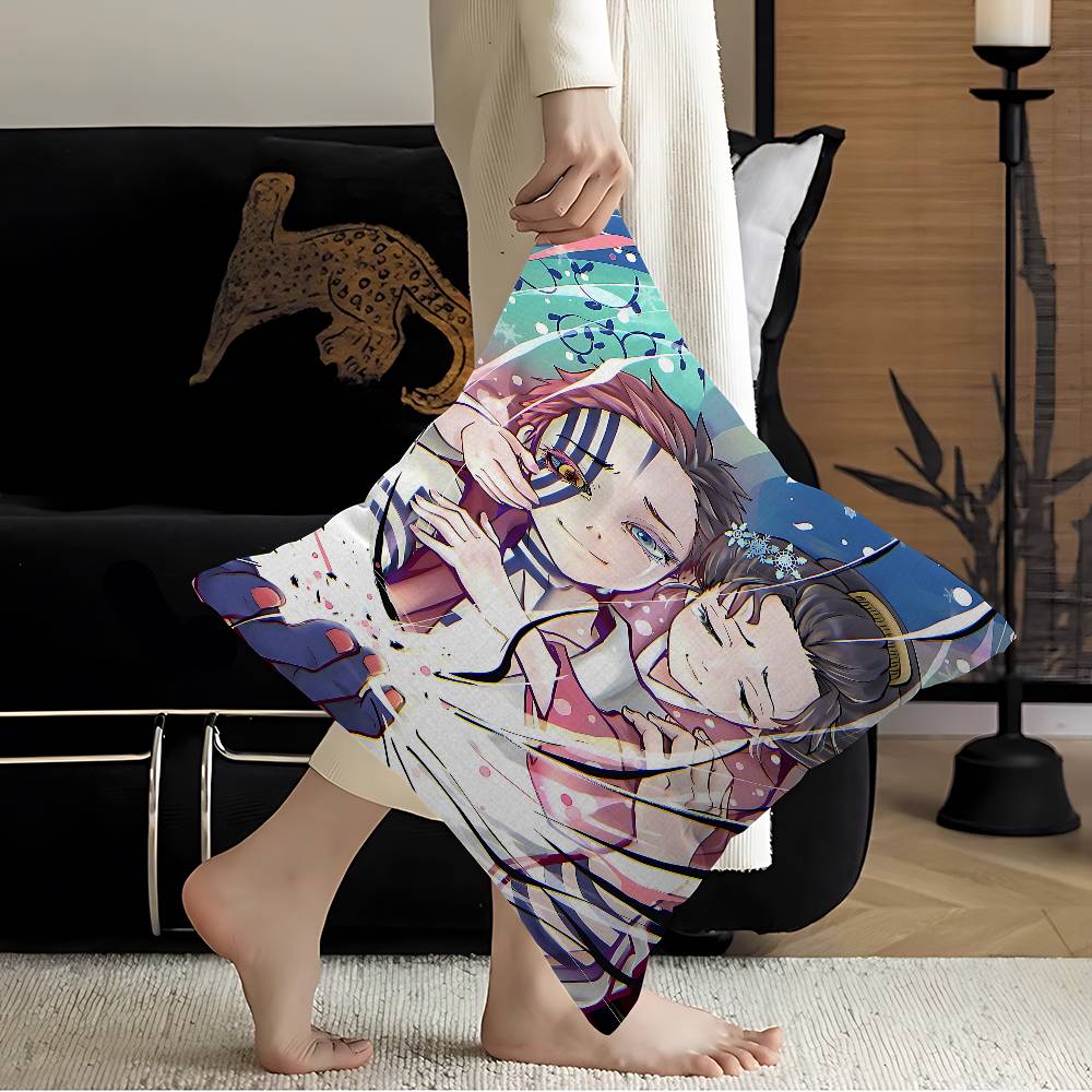 Japanese Anime Akaza D-Demon Slayer Cushion Cover Car Throw Pillow Case For Sofa Car Christmas Gift 40x40cm 45x45cm