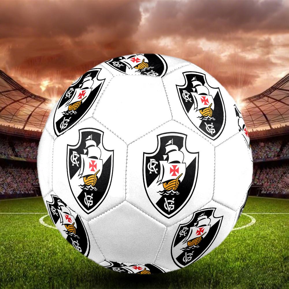 CR Vasco da Gama Soccer Ball, colorful, suitable for all ages, machine-stitched, PVC material, competition grade, durable and high bounce