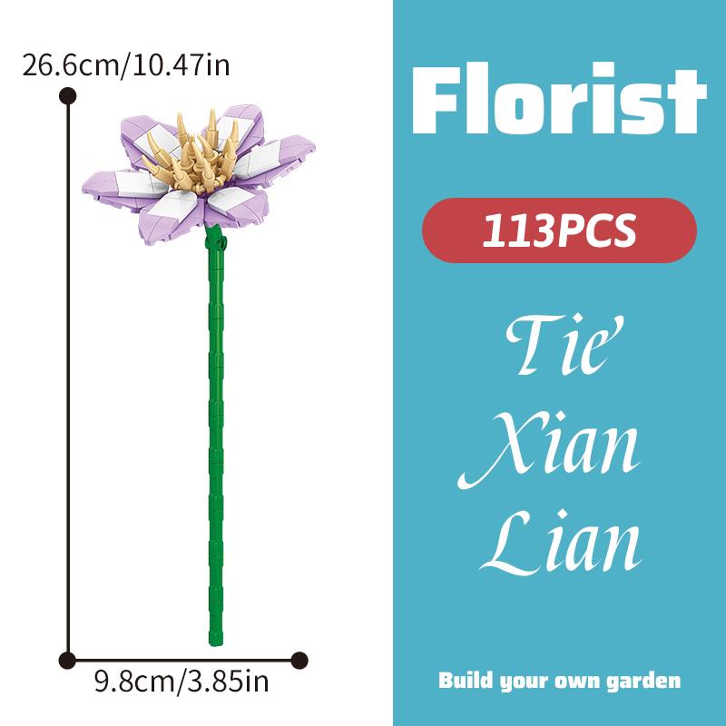 Children's Puzzle Small Particle Patchwork Wooden Flower Simulation Wooden Flower Patchwork Home Decoration Model