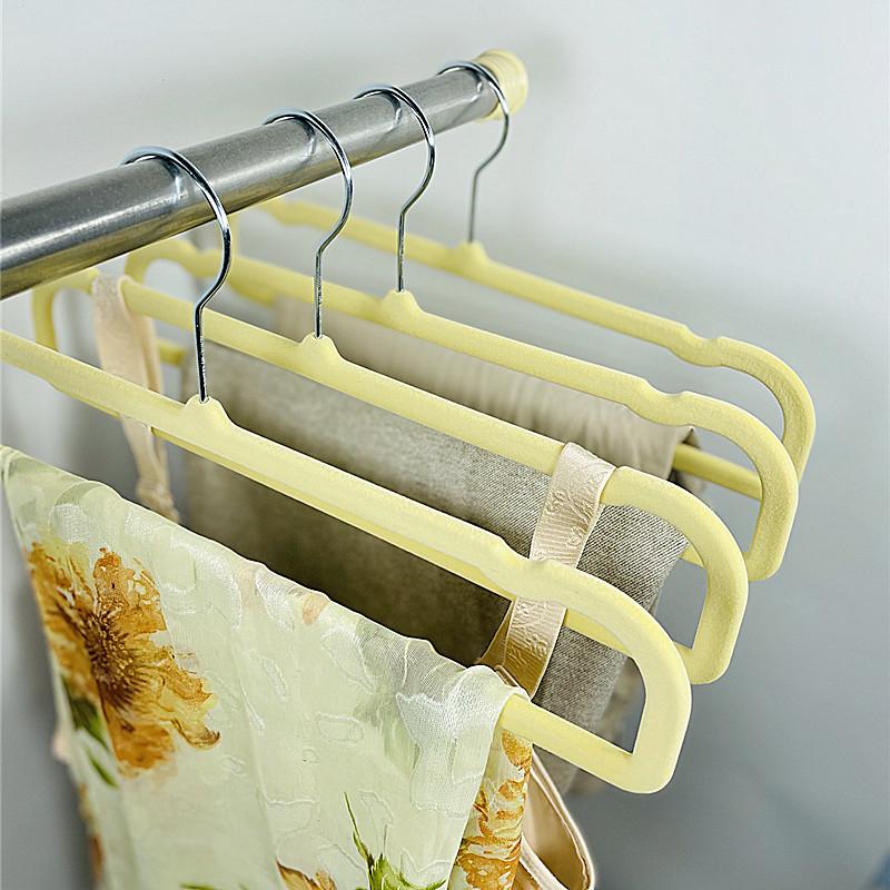 35CM multifunctional non-slip non-marking ABS flocking hanger clothing store trouser rack tie rack adult plastic Velvet hanger