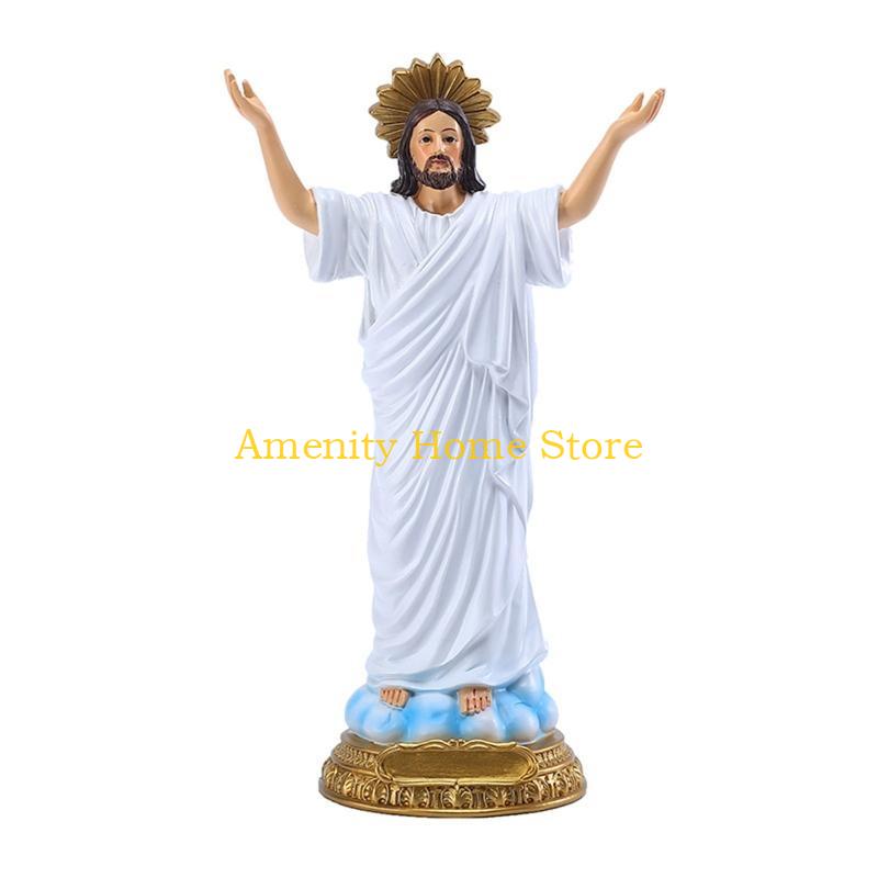 

F26C 8.86 Inch Tall Jesus Statue Sacred Rebirth Figure Resin Sculpture Christian Religious Gift Easter Home Chapel Decor China Mainland