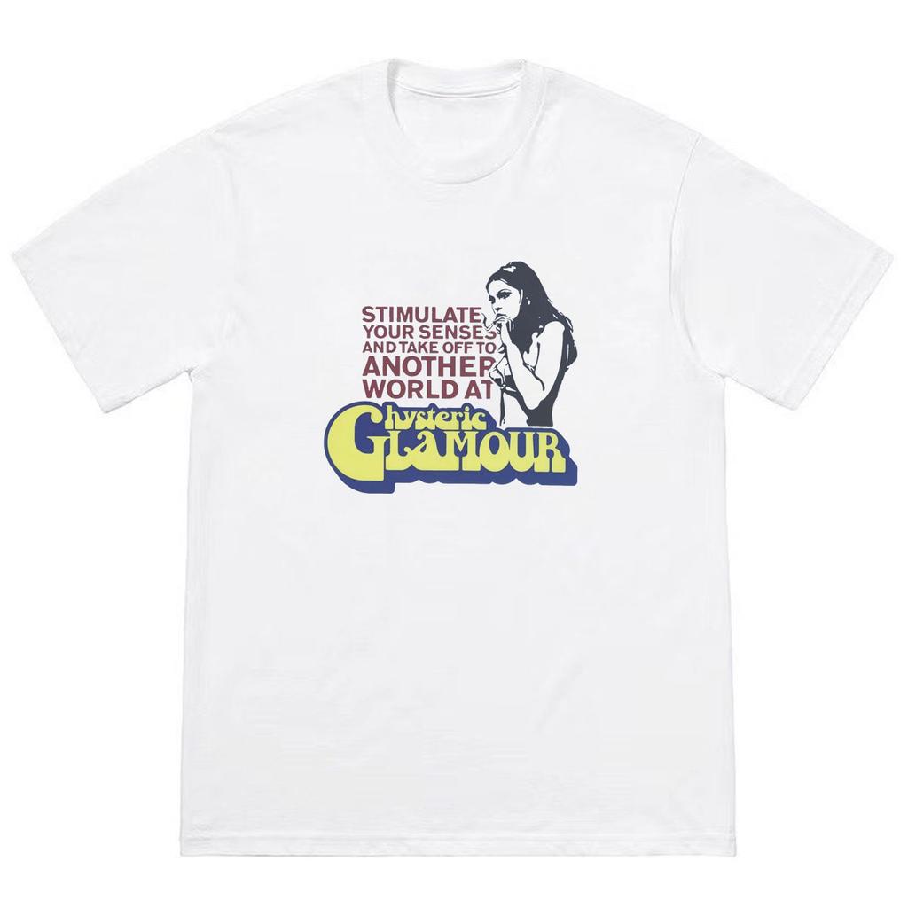 2026 Hysteric Glamour T-shirt American Retro Tee Street Culture Tide Brand T-shirt Niche High Quality Trend Short Sleeve Ins