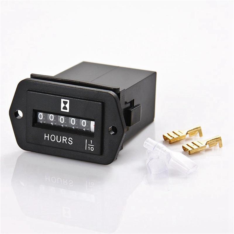 AB34-2X DC 6-80V Mechanical Hour Meter - Hourmeter For Engine Generator Boat Automobiles Motorcross Motor Truck Tractor