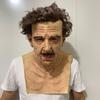 A cross-mirror Halloween new old man mask old lady hood dress up props spot old man