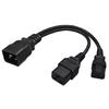 C20 zu C13+C19 Y-Splitter Stromstecker Kabel Einzeln IEC 320 C20 Stecker auf C13+C19