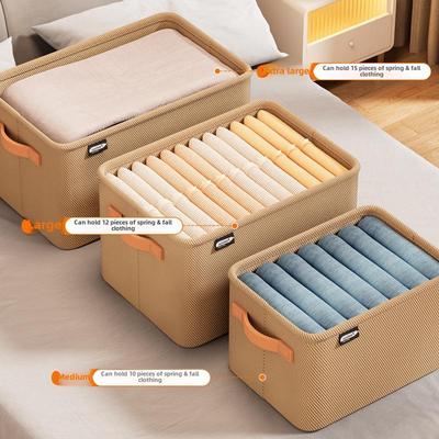 Stylish Steel Frame Clothing Storage Basket - Durable Home & Travel Organizing Essential