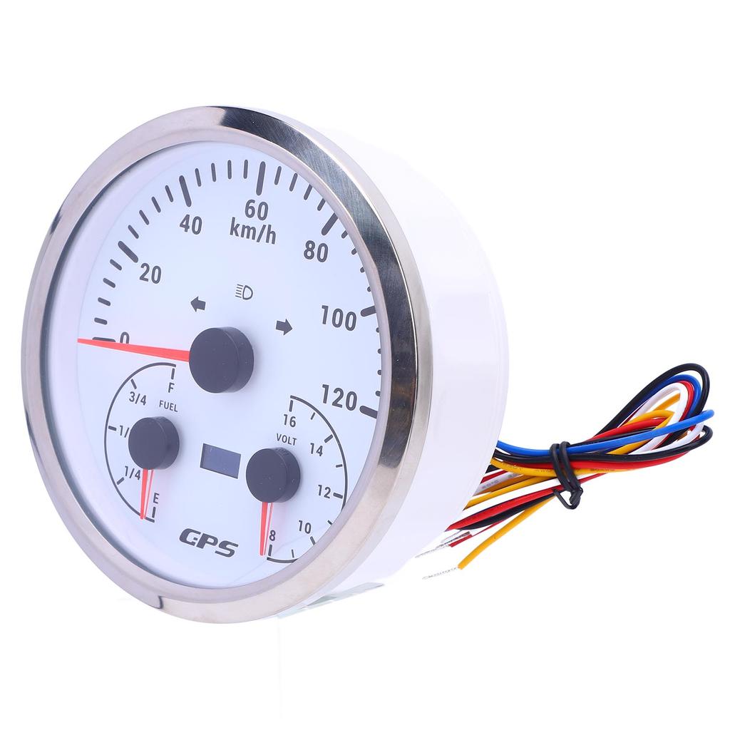 3 In 1 GPS Speedometer 0 To 120KM H 110mm Odometer 8 To 16V Voltage Gauge E 1 4 1 2 3 4 F Fuel Level Meter with Turn