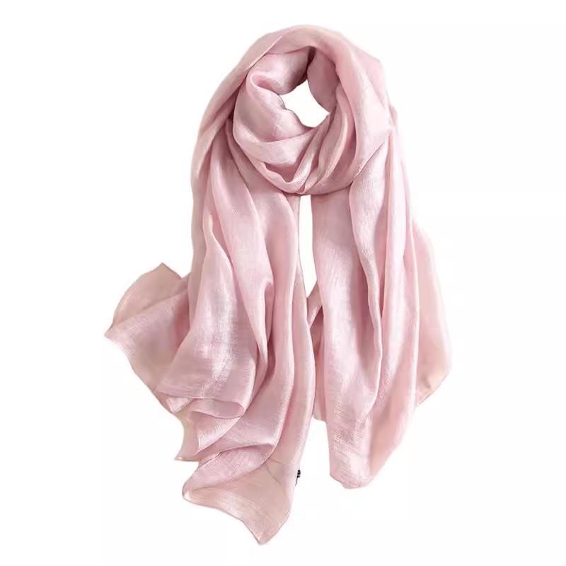 Women's Lightweight Soft Large Scarf: All-Season Classic Breathable Shawl, Long Headscarf, Silk Hijab