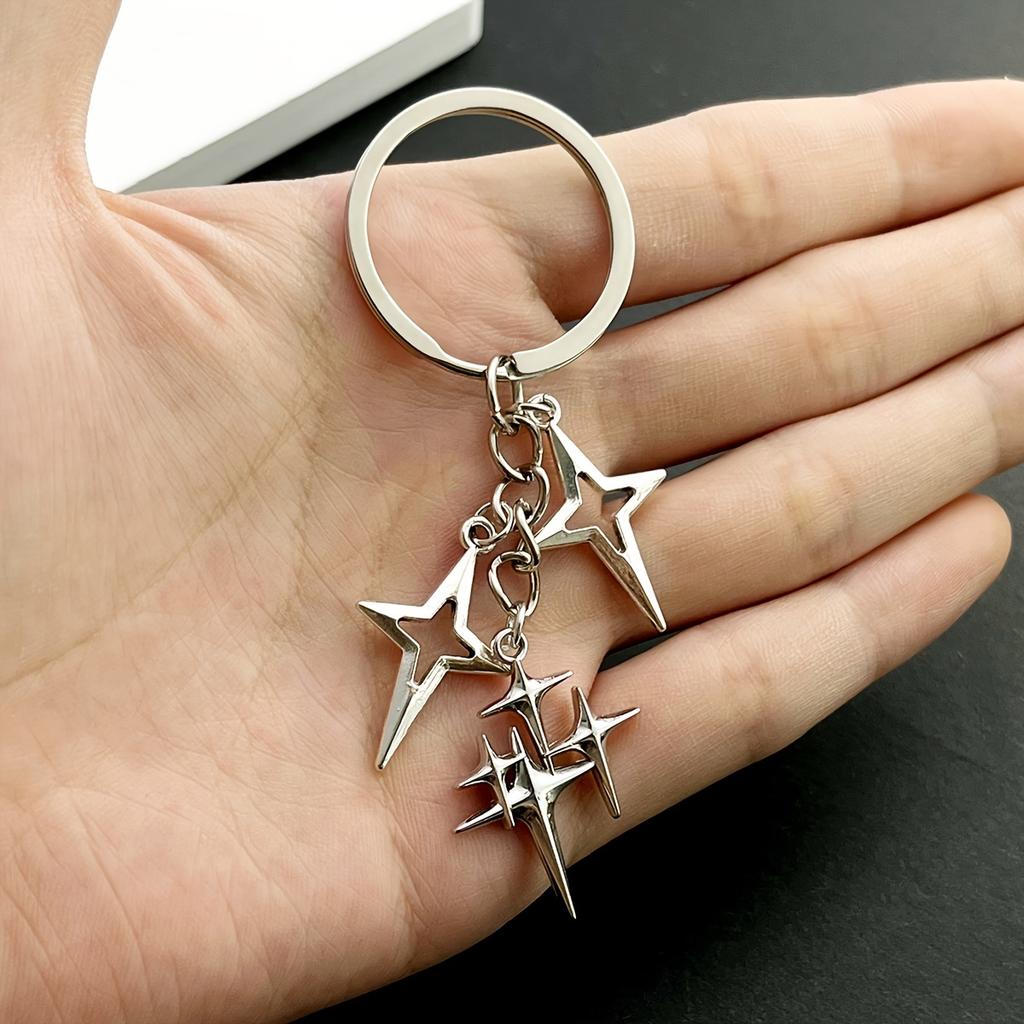 1pc Four-pointed Star Keychain - Key Ring For - Fashion Pendant For Bag Backpack Car Key - Trendy Accessory For Fashionable