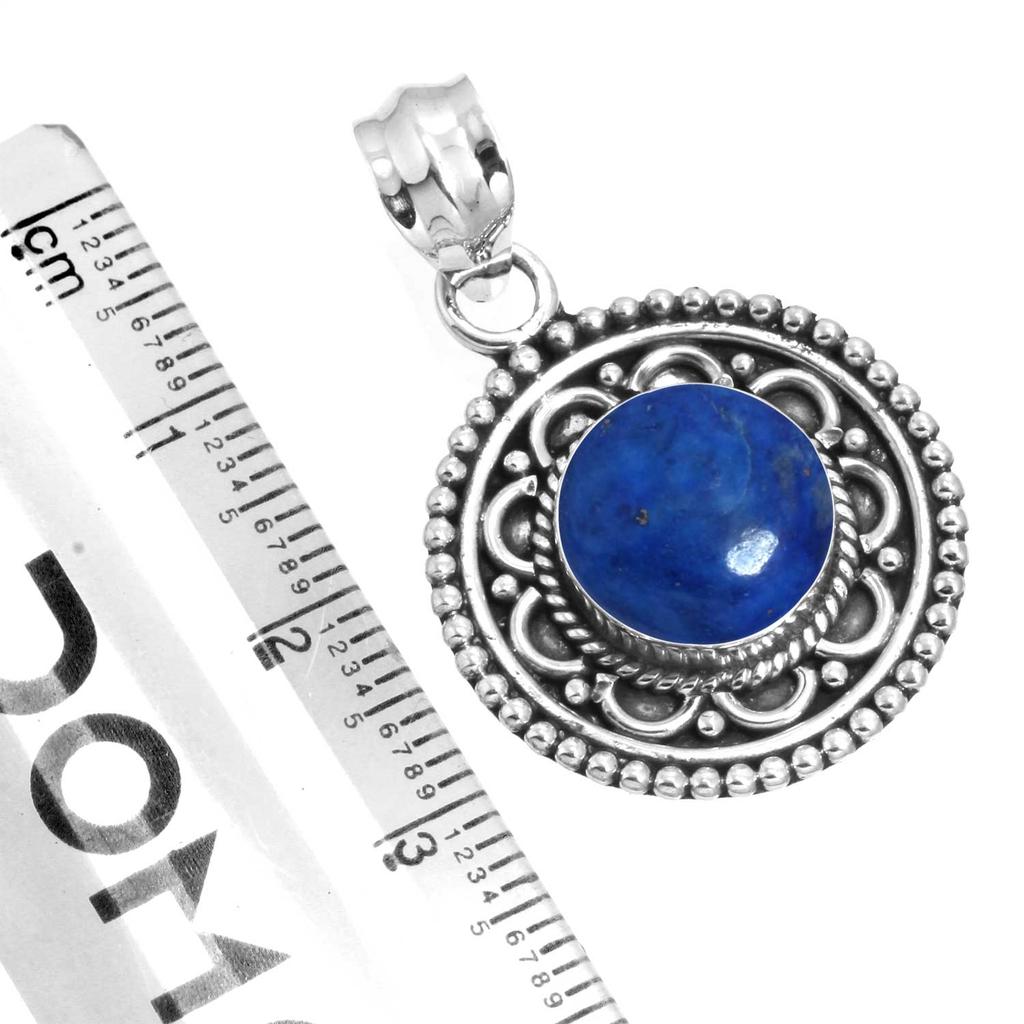 925 Sterling Silver Pendant Women Gemstone Handmade Jewelry Wedding Gift Blue Green Purple Copper Turquoise Pearl Lapis Mother Of Pearl Vintage