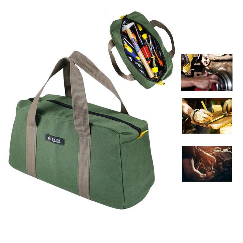 Portable Canvas Storage Bag Waterproof Tools Organizer Storage Kit Hand Heavy Duty Large Working Bag for Garden/Outdoor Camping