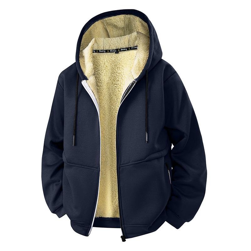 Jakke Vinter Herre Fleece Fortykket Termisk Hatt Hettegenser