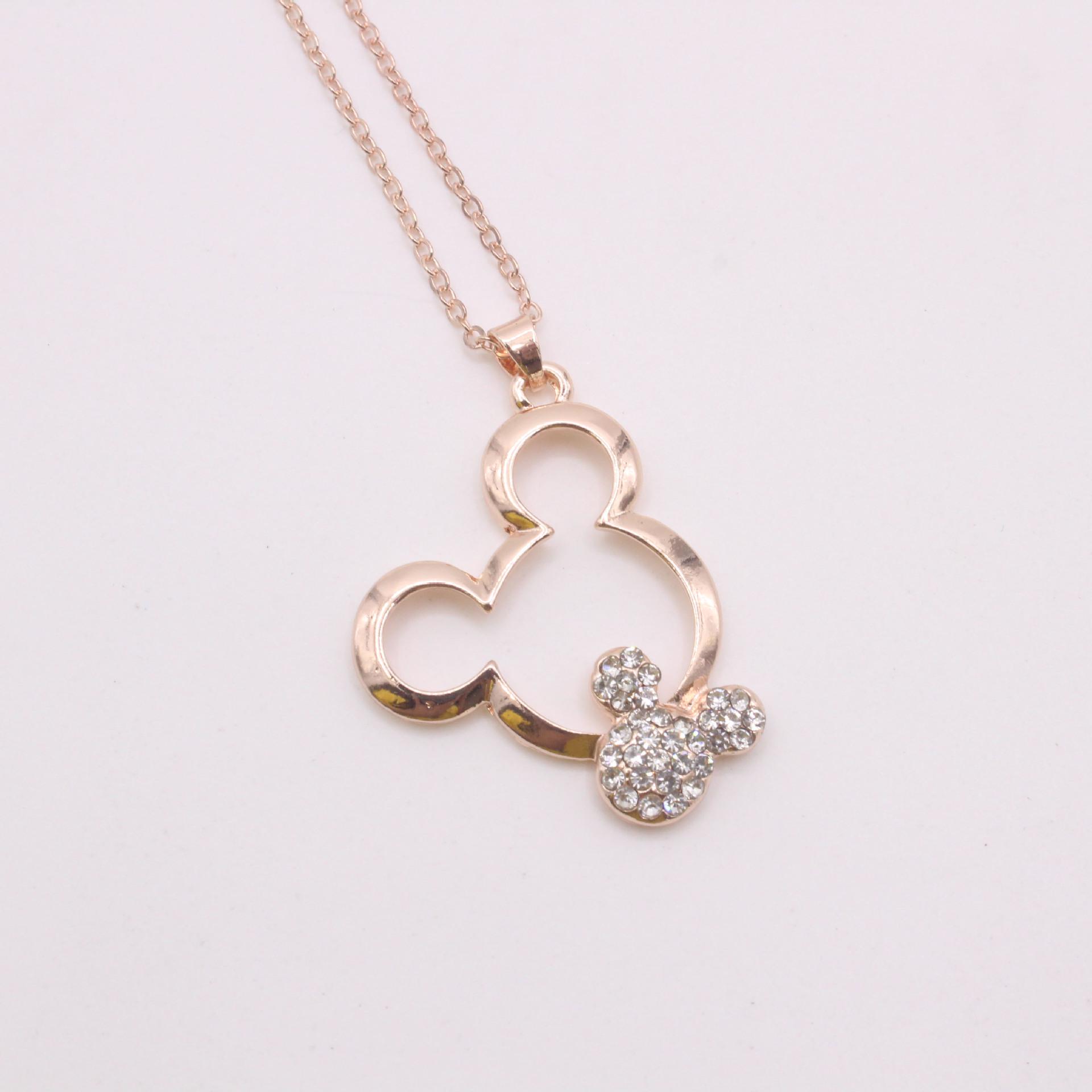 Cartoon Mickey Mouse Necklace & Earring Set - Cute Korean Version