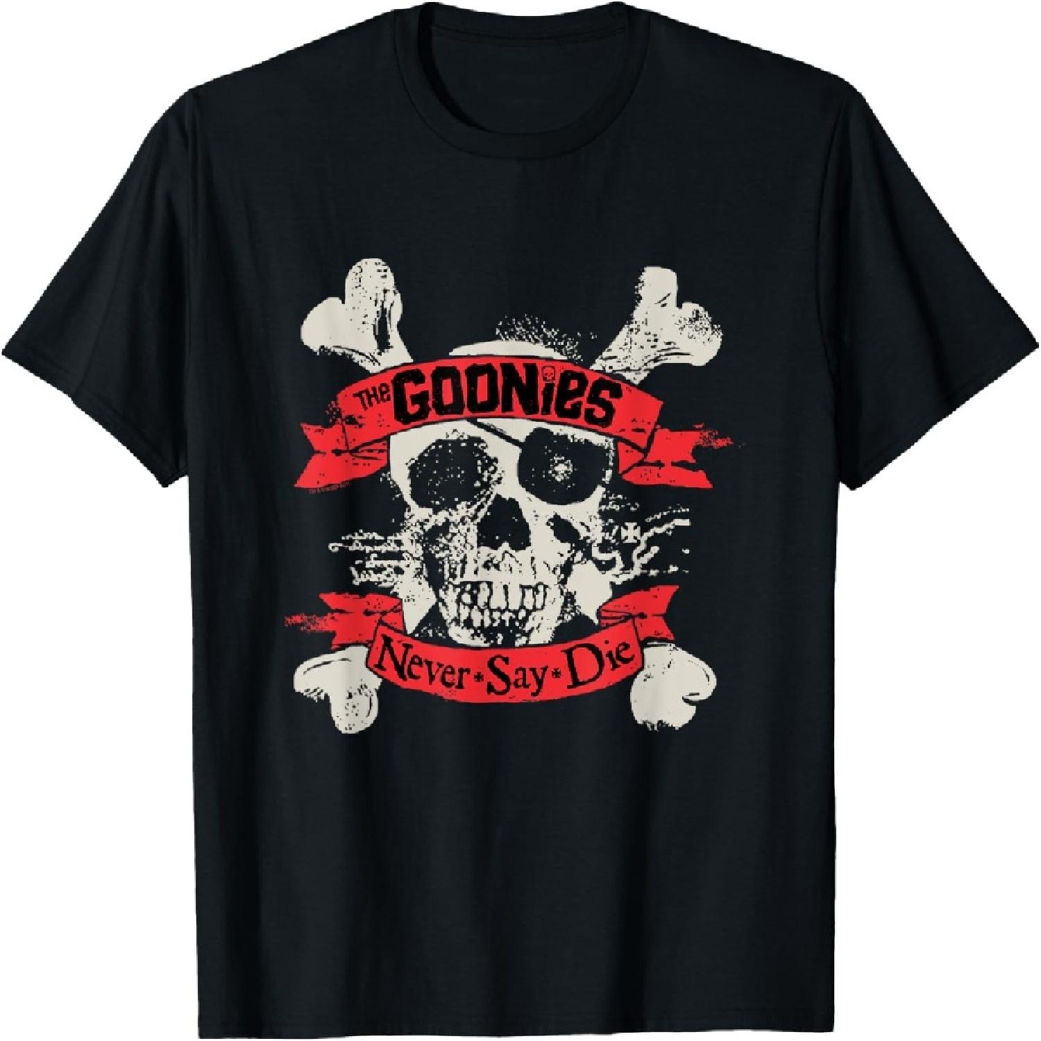 Never Say Die Skull and Banners Movie T-Shirt S