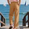 Men's Linen Casual Pants Summer Loose Straight Leg Naples Gurkha Wide Leg Trousers for Men