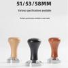 Solid Wood Coffee Tamper Set (51/53/58mm) for Italian Coffee Machines - Includes Tamper and Distribution Hammer.
