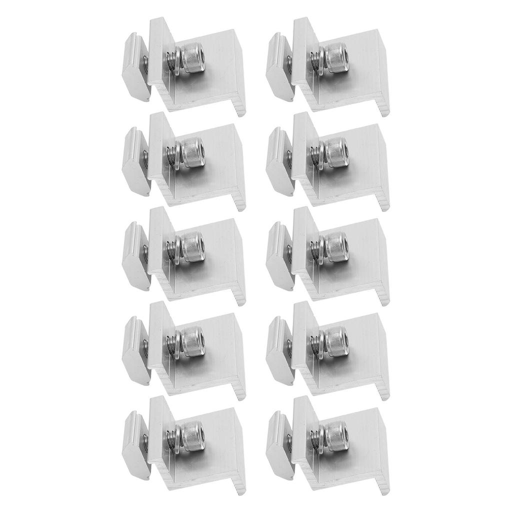10PCS Solar Mount Z Bracket Aluminum Alloy Pressing Block PV Panel Rail End Grounding Clamps