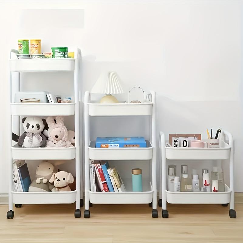 4-Tier Rolling Cart, Sturdy & Space-Saving. Perfect for Home, Office, Garage Storage. Easy Move, Durable Plastic Design.