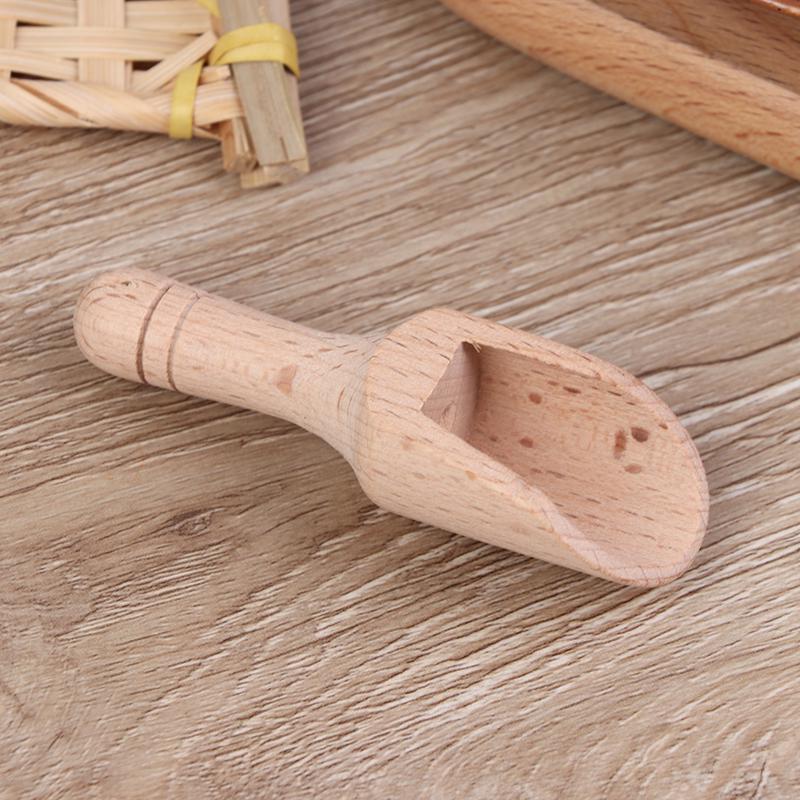4Pcs Wooden Coffee Tea Scoops Mini Candy Bath Salt Spices Flavors Spoons