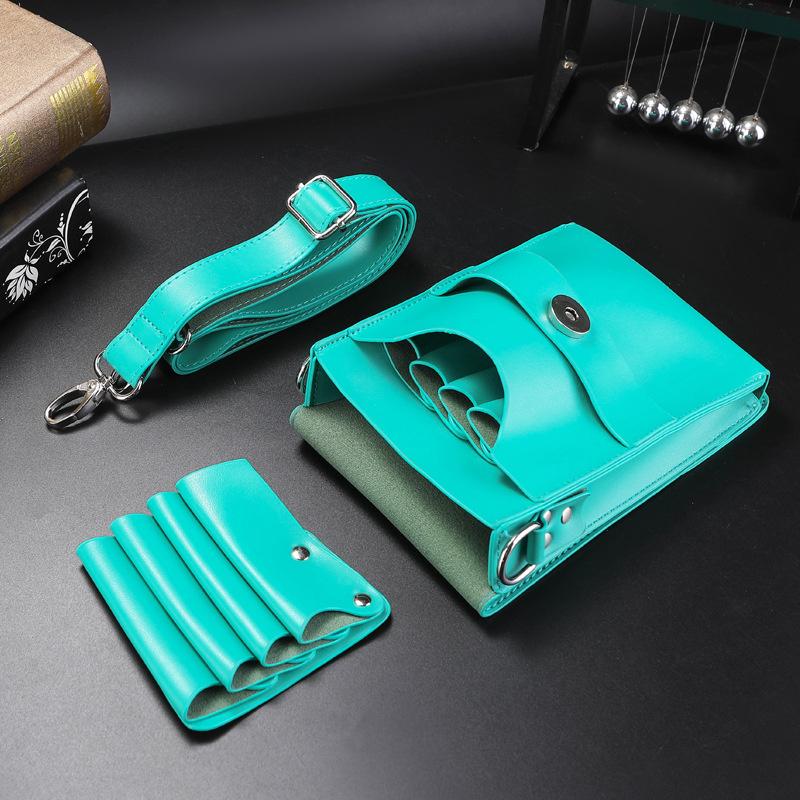 Professional 8 Pocket PU Leather Hair Scissor Bag Clips Bag Hairdressing Barber Scissor Holster Pouch Holder With Waist Belt