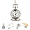 Fashionable Vintage Quartz Pocket Watch Alloy Hollow Out Flowers Chain Necklace Pendant Clock For Women Holiday Birthday Gifts