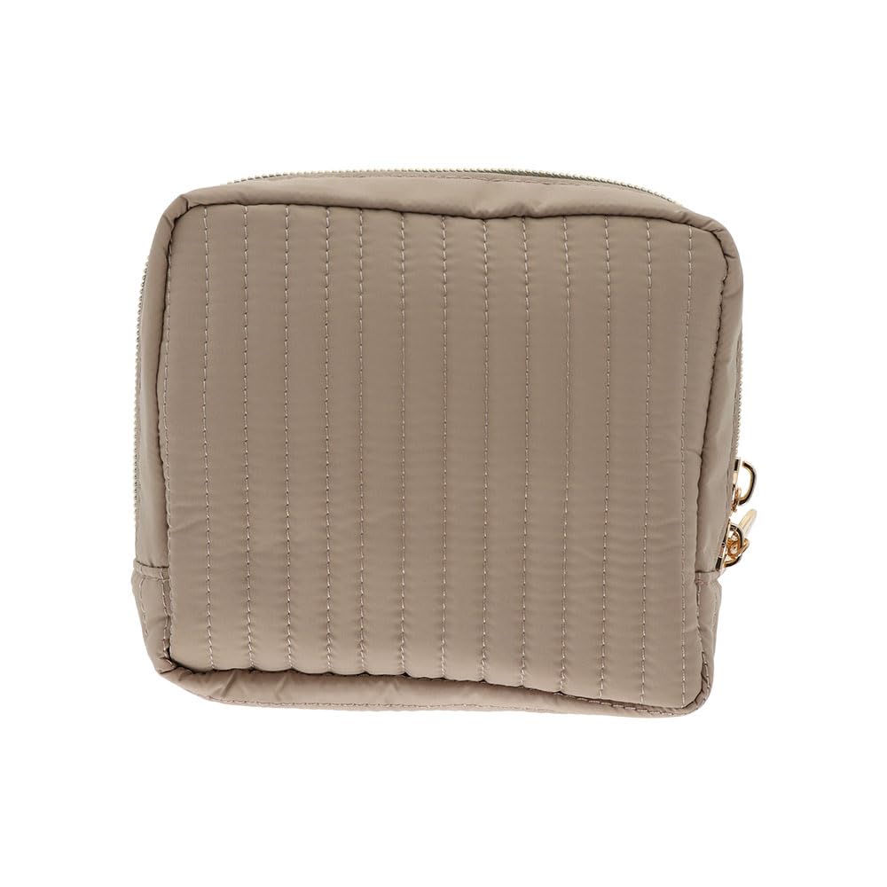 Stationery Retro Plush Collection Yoshitoku Goods Quilted Square Pouch Creamy Cat S2338122 Sun-Star