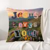 Positive Words Cushion Cover Natural Linen Organic Fabric DoubleSided Printing Sofa Home Decor Gift Pillow Cover