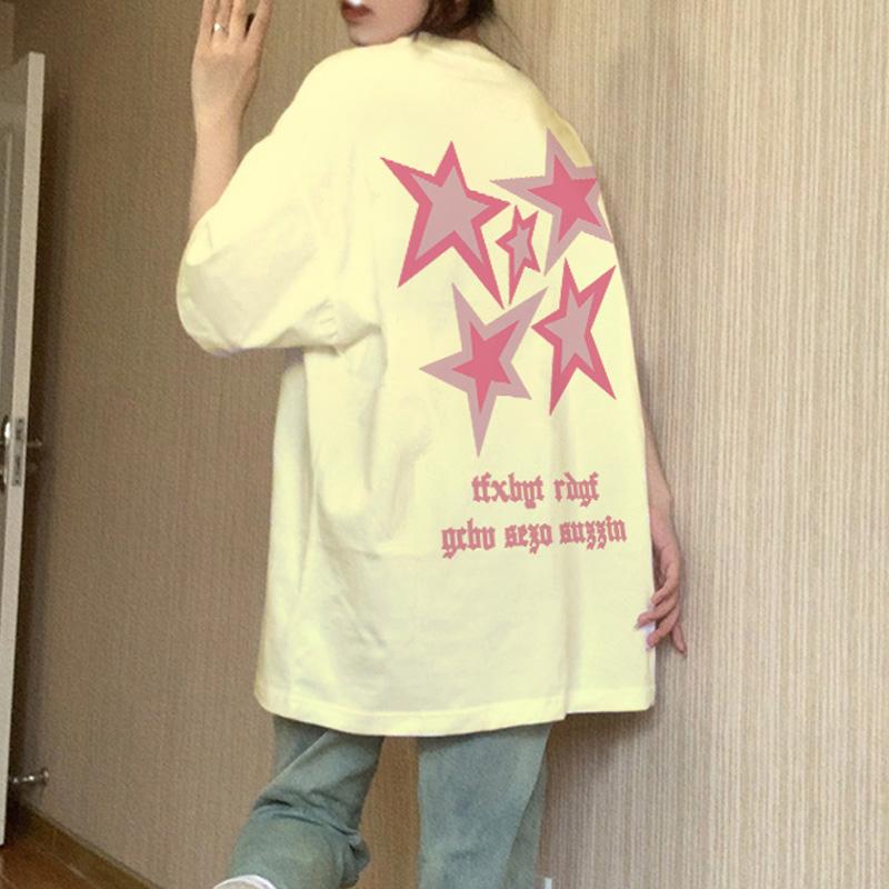 

Футболки больших размеров harajuku для молодых девушек, корейская мода, уличная одежда, футболки y2k, топы, высококачественная футболка из 100% хлопка, летняя женская одежда больших размеров L жёлтый