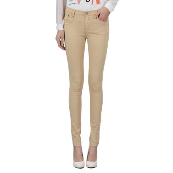 Women Pencil Pants Button Zipper Closure Straight-Leg Casual Trousers Solid Color Long Pants Daily Wear