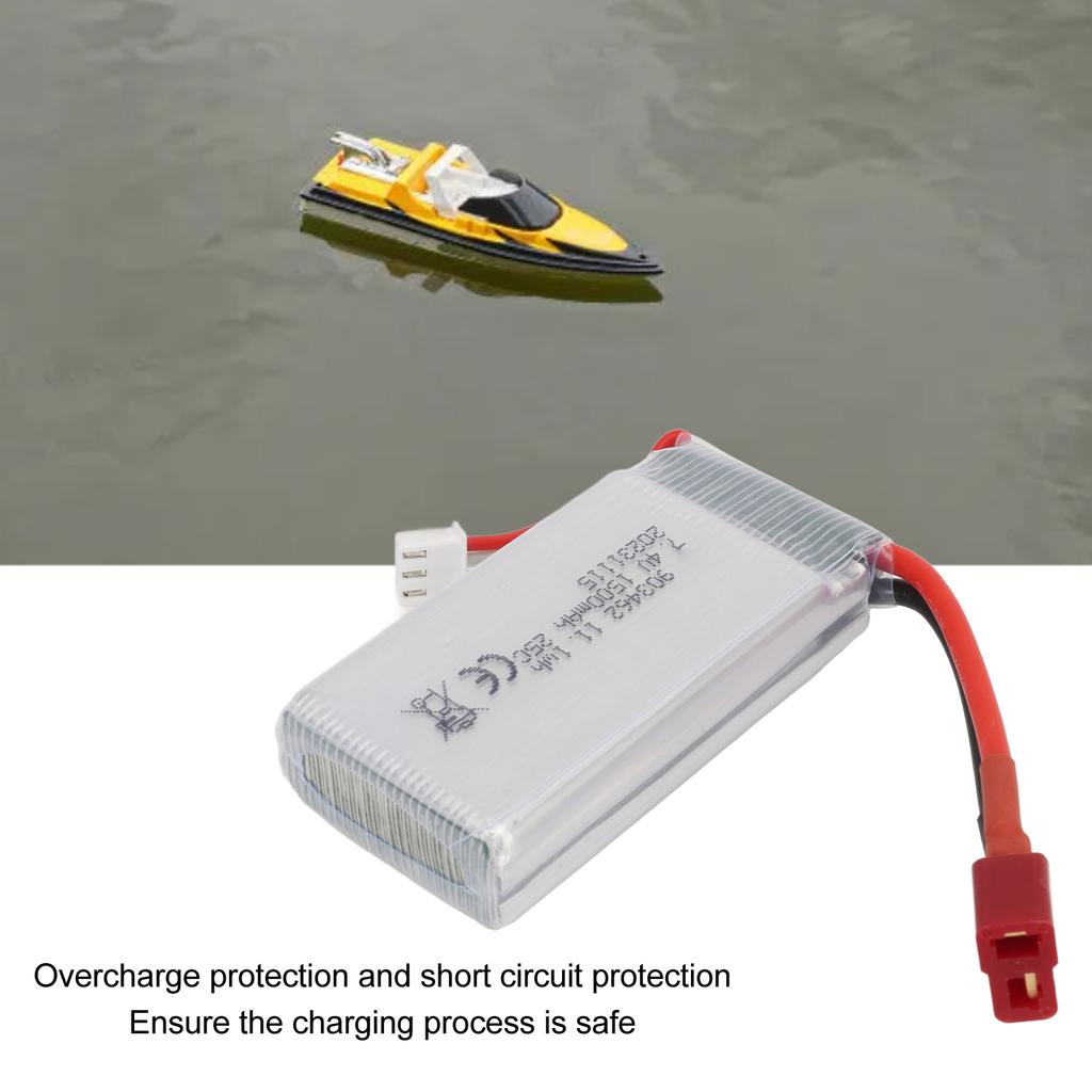 7.4V 1500mAh RC Ship Lithium Battery With T Plug RC Car Lithium Battery For FT009 RC Boats for V913 L969 K959 RC Cars