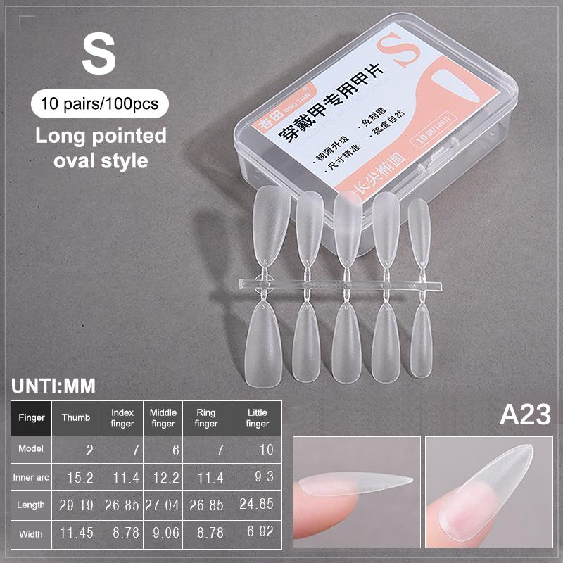 100PCS/Box Fake Nail Tips Medium Design Matte Finish False Nails Manicure Tool Extension Press On Nails