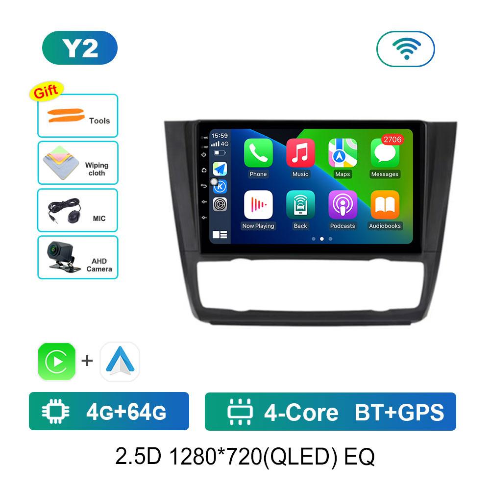 Android 14 System For BMW 1-Series E88 E82 E81 E87 2004 - 2011 2K QLED Screen Car Radio Multimedia Video Player GPS stereo 4G