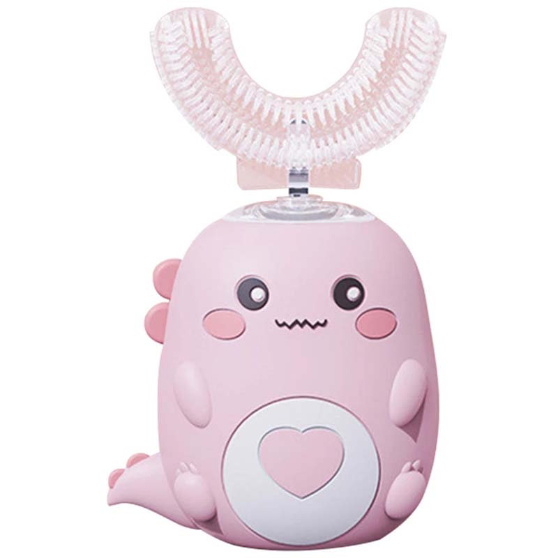 

Children s Degrees Smart Sonic Electric Toothbrush Automatic Rechargeable Soft Bristles Cartoon U-Shaped 360 Design розовый