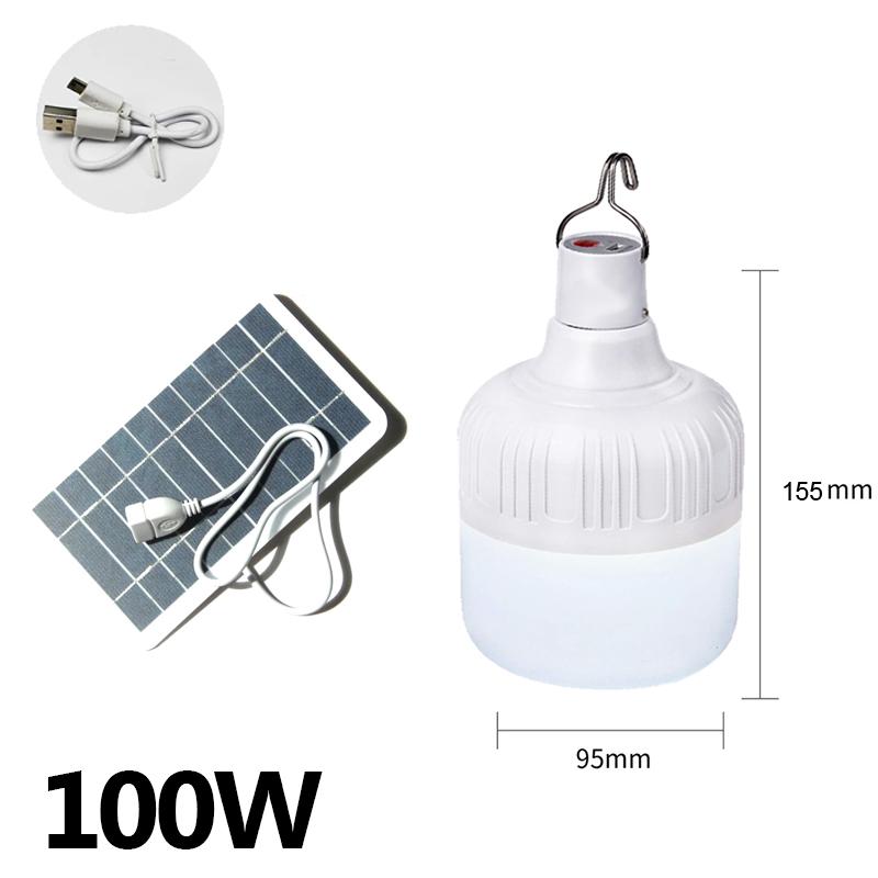 LED Emergency Lights Outdoor USB Rechargeable with Solar Panel Portable Lanterns Hanging Camping Energy Saving Bulb Garden Tent