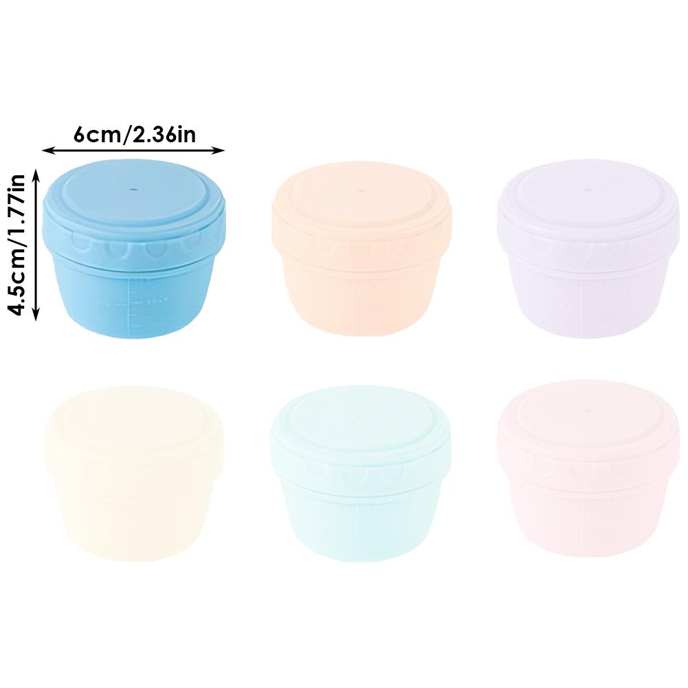 6 Pack Salad Dressing Container with Lid Reusable Condiment Dip Jar Leakproof To Go Sauce Cup for Lunch Box Accessories