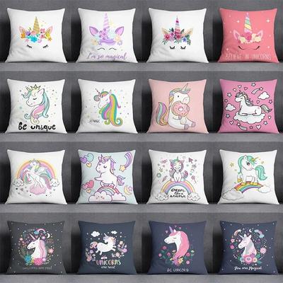 Cartoon Pink Unicorn Collection Pillow Gift Home Office Decor  Bedroom Sofa Car Cushion Cover Case