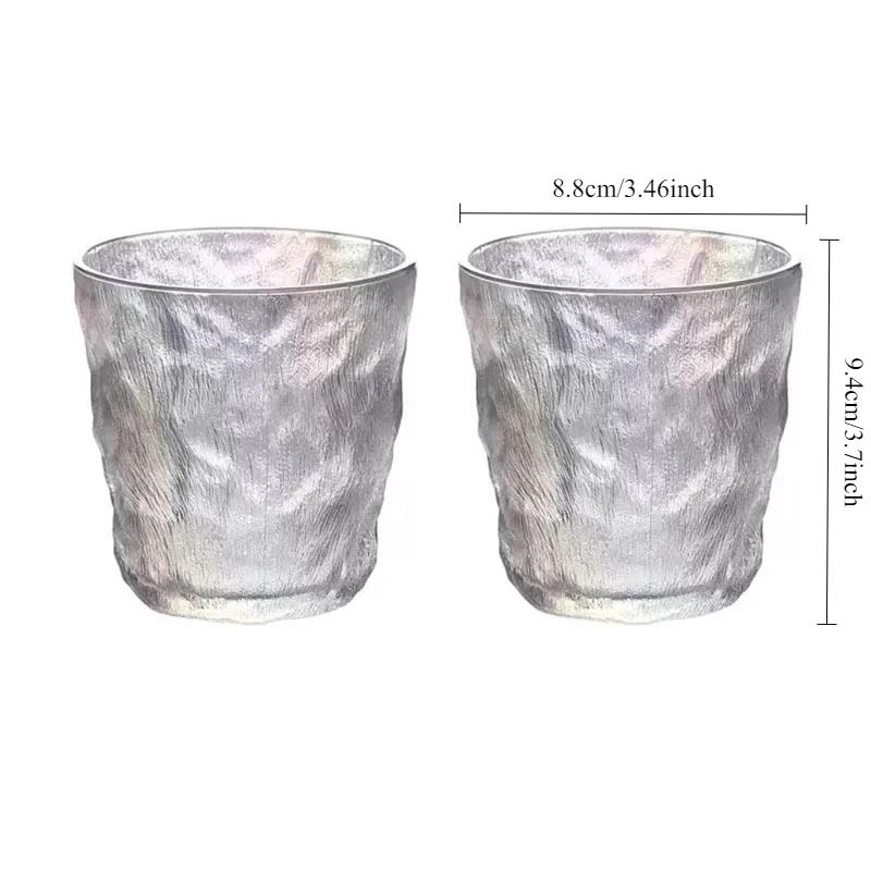 

2pcs Colored Water Cup Premium Cocktail Glass Creative Design Glacier Cups Trendy Juice Cold Drink Cups Drinking Glasses Gift 2pcs