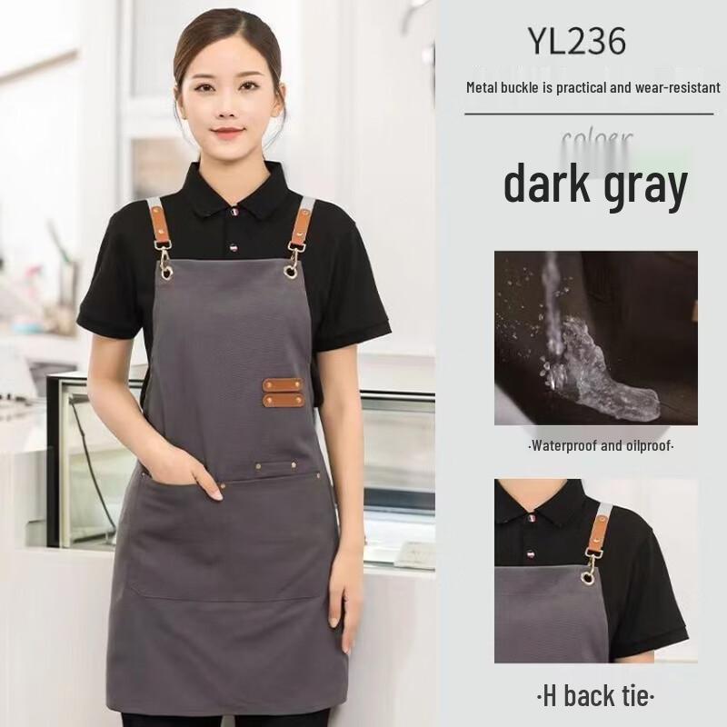 

Waterproof Oil-Proof Canvas Apron with Metal Buckle