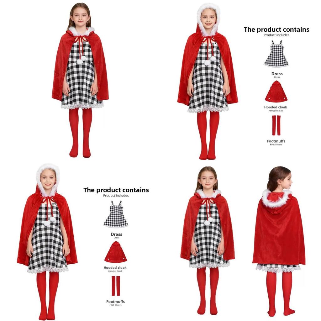 How The Grinch Stole Christmas Cindy Cosplay Costume For Girls With Soft Polyester Fabric For Holiday Performance