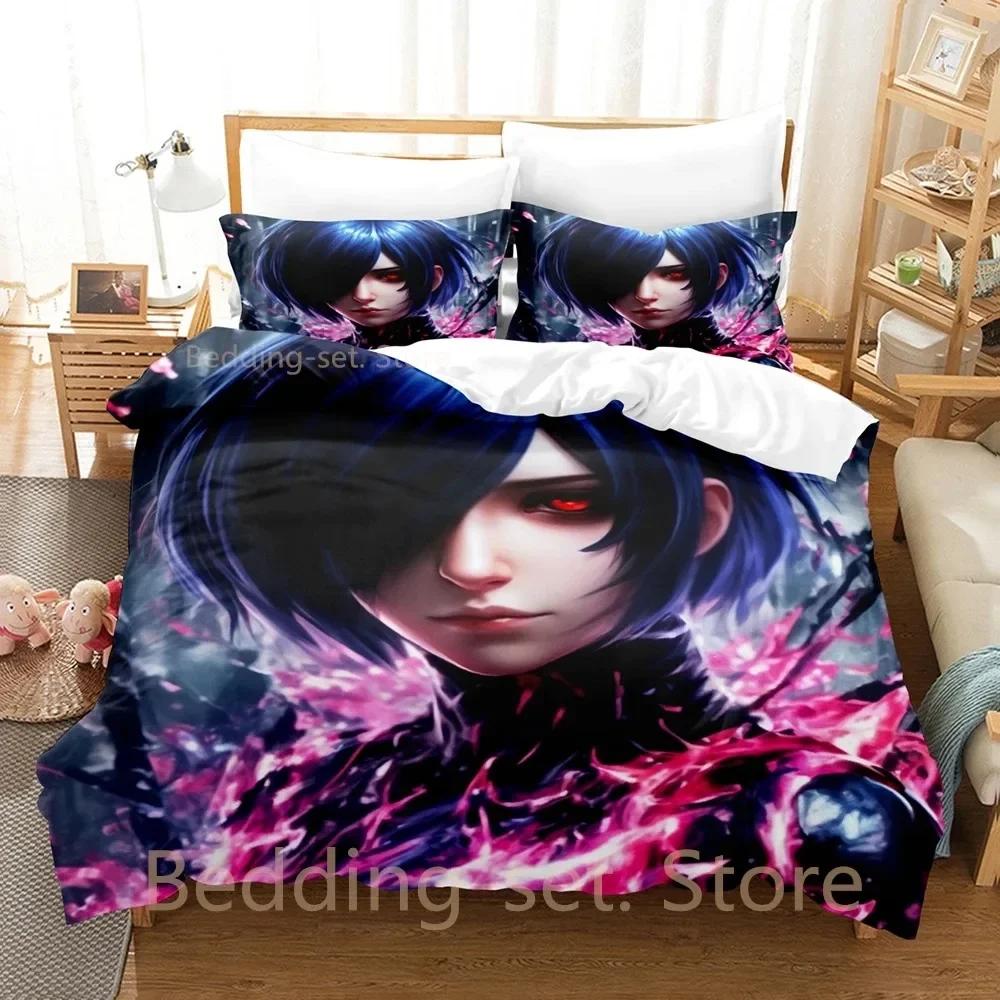 Tokyo Ghoul Touka Kirishima Bedding Set Single Twin Full Queen King Size Bed Set Adult Kid Bedroom Duvetcover Sets Anime
