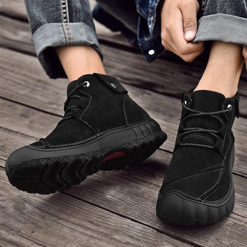 Fashion New Men's Plush Outdoor Travel, Mountain Climbing, Running, Desert Hiking, Anti Slip and Wear-resistant Men's Ankle Sports Boots