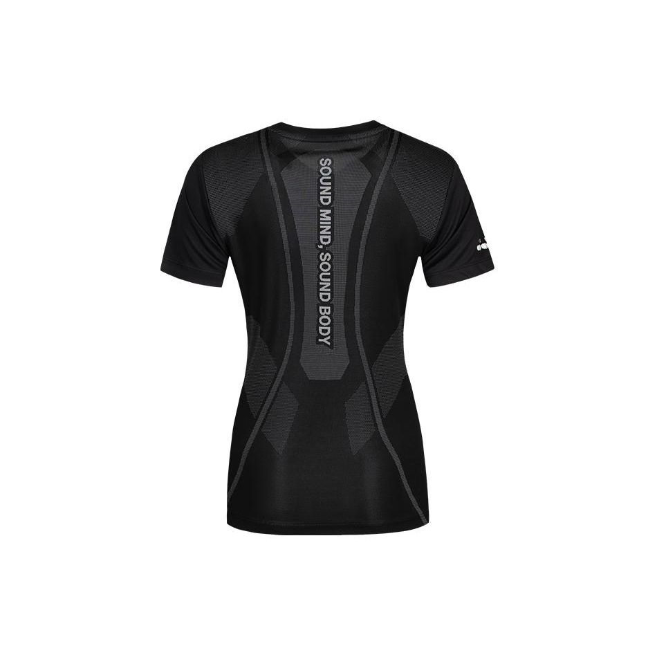 Asics Dámské topy s potiskem písmen, pro noční běh, ležérní sportovní tričko s krátkým rukávem a kulatým výstřihem, černé 2012C728-001