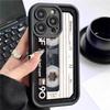 Black Retro Cassette Groove iPhone 15/16/17 Pro Max Protective Case