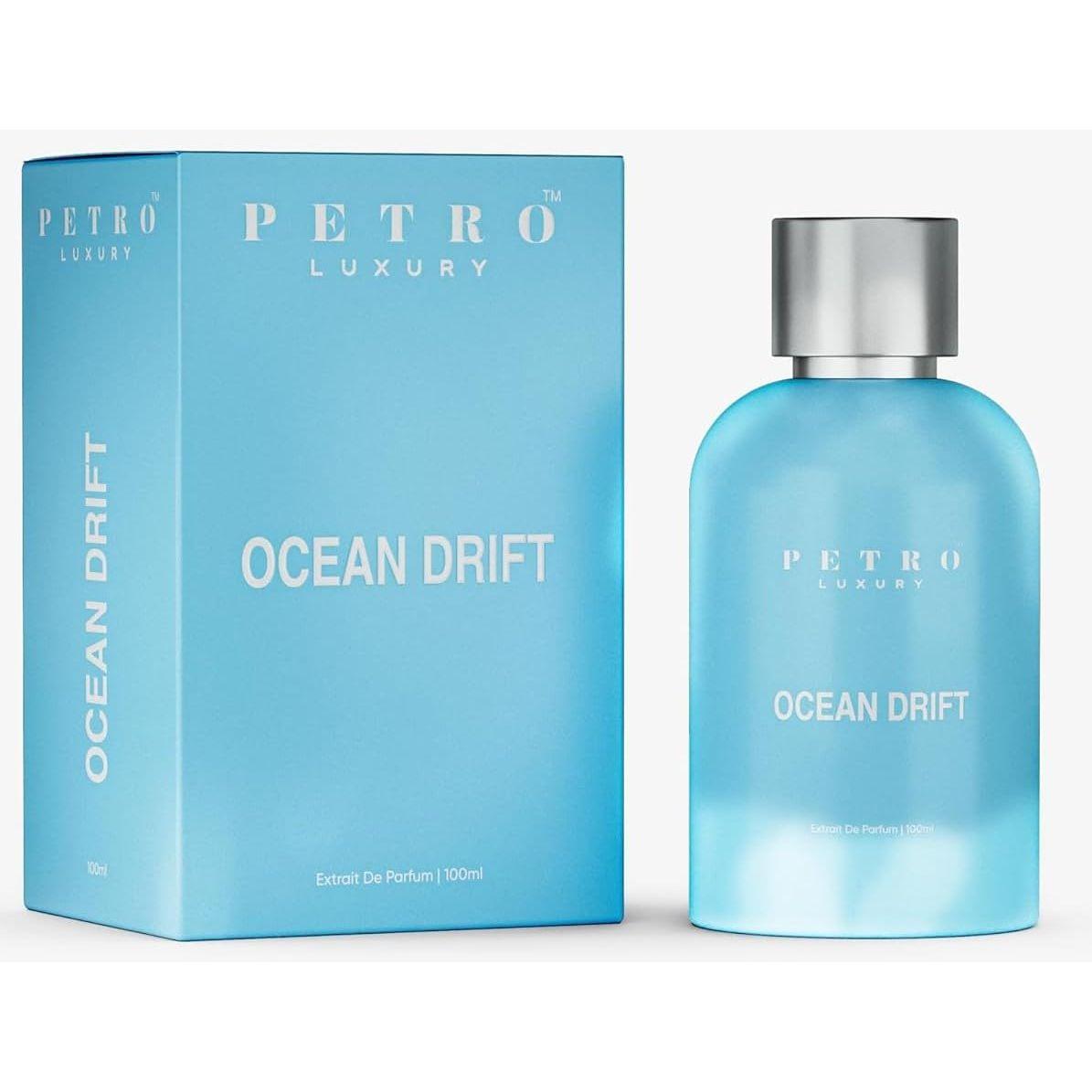 Petro Luxury Ocean Drift Long Lasting Perfume for Men | Extrait De Parfum Fresh Aquatic Fragrance with Sea Notes, Grapefruit & Bay Leaf